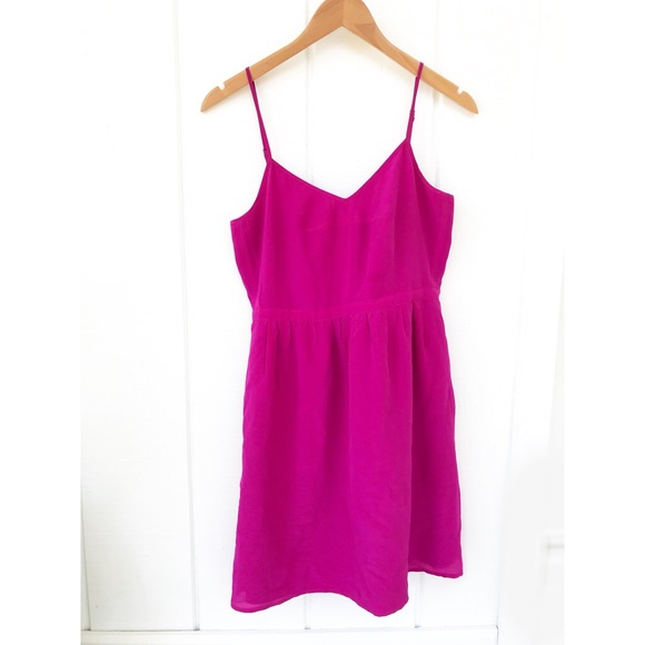 🍁Madewell silk cami dress (fuschia) - Picture 2 of 5